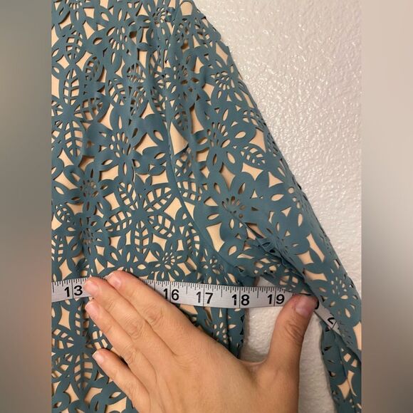 Weissman solo Dance costume custom sage green Laser Cut Floral Dress D11433 LA - Picture 8 of 10